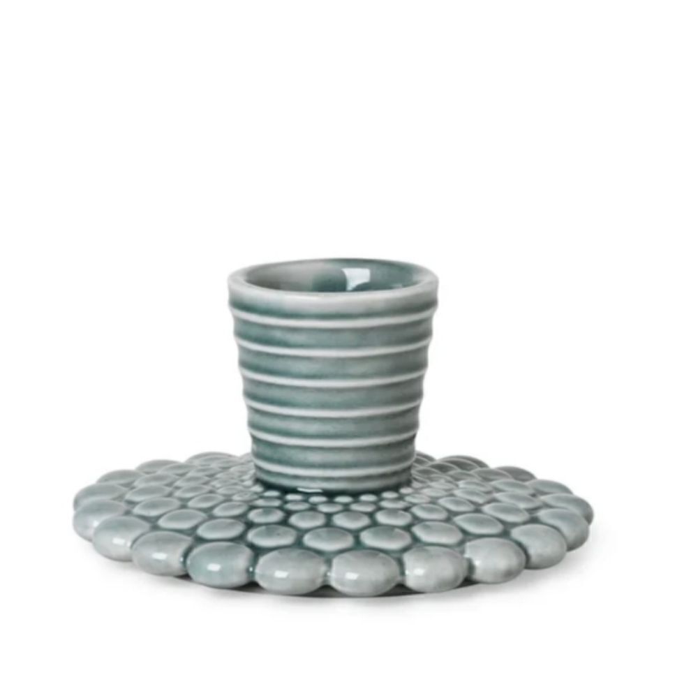 Dottir Nordic Design Pipanella candlestick bubble lines Blue Grey  Candle Holder